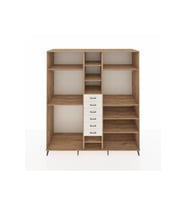 Kronos Dolap 10 Raflı 6 Çekmeceli 3 Askılı 220x59x243 Çam-Çam/Aytaşı