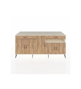 Kronos Konsol 5 Raflı 2 Çekmeceli 5 Kapaklı 220x59x99 Aytaşı-Çam/Çam
