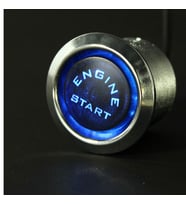 12V Araba Uyumlu Motoru Başlat Basmalı Düğme Anahtarı Ateşleme Marş Kiti Mavi LED Evrensel Parça (Renksiz)