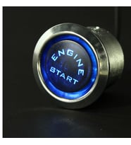 12V Araba Uyumlu Motoru Başlat Basmalı Düğme Anahtarı Ateşleme Marş Kiti Mavi LED Evrensel Parça