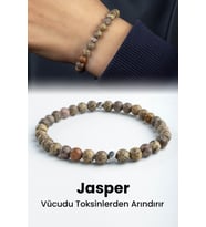 Benekli Jasper Doğal Taş Küre Kesim 6mm Bileklik
