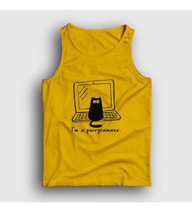 Presmono Unisex Sarı Cat Purrgrammer Developer Yazılımcı Atlet 331410tt (Sarı)