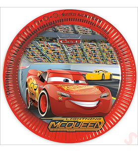 Cars 3, Karton Tabak - 23cm x 8 Adet