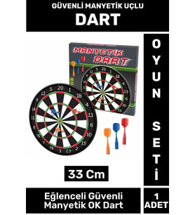 Özel Tasarım Genç Yetişkin Çocuk Oyun Eğlenceli Güvenli Manyetik Uçlu DART 33 Cm