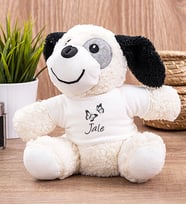 Kişiye Özel Kelebekler Uçuyor İsimli Peluş Köpek (Beyaz)