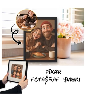 Çerçeveli Fotoğraf Hediyelik, 3B Pixar Çizim Fotoğraf Baskısı, Karikatür Portre, Aile, Sevgili, Doğum Günü, Çizgi Film
