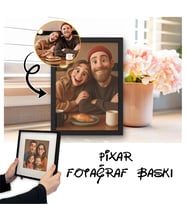 Çerçeveli Fotoğraf Hediyelik, 3B Pixar Çizim Fotoğraf Baskısı, Karikatür Portre, Aile, Sevgili, Doğum Günü, Çizgi Film