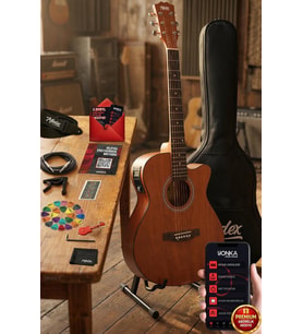 Midex Phx-188ST Ekolayzerli Elektro Akustik Gitar 4/4 Gerçek Ağaç (Stand Askı Capo)