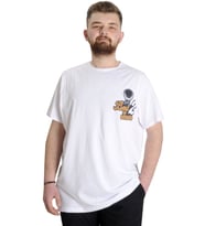 Mode XL Büyük Beden Erkek T-shirt BEST SCORE 23134 Beyaz