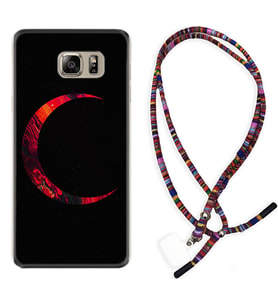 Samsung S7 Edge S20 Fe Plus Ultra S21 S22 Kılıf Boyun Asklı Rasta Silikon Red Moons 1747