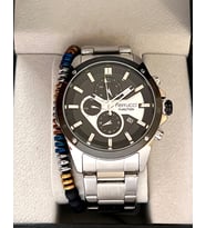 Ferrucci FC59510 Spor Model Fonksiyonlu&Takvimli Erkek Kol Saat+Bileklik (Siyah - Gümüş)