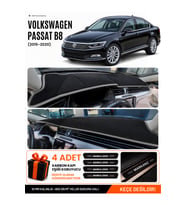 VOLKSWAGEN PASSAT B8 (2015-2020) Uyumlu Torpido Örtüsü Torpido Kılıfı - Siyah Gri