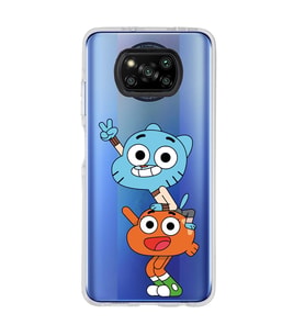 Poco X3 Pro / X3 NFC Uyumlu Gumball & Darwin Tasarımlı Şeffaf Telefon Kılıfı