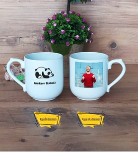 Uykucu Panda Kupa Bardak Oval Fotoğraflı Doğum Günü Hediyesi