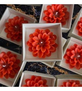 15 Adet Kraft Kutulu Lotus Çiçeği Mum, Hediyelik, Nişan, Düğün, Sünnet, Söz, Kına, Doğum Günü