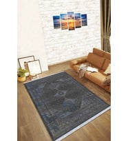 Füme Vintage Dokuma Pamuk Tabanlı Kaymaz Kilim KLM169
