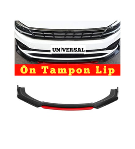 Yerli Opel Vectra 2002-2008 Uyumlu Ön Lip 4 Parça Kırmızı Tampon Eki