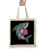 Adorable Shark Licking Ice Cream Cute Shark Lovers Bez Çanta Uzun Saplı