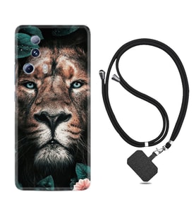 Xiaomi Mi 13 Lite Kılıf Resimli Boyun Askılı İpli Desenli Silikon Leon Flowers 1333