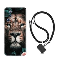Xiaomi Mi 13 Lite Kılıf Resimli Boyun Askılı İpli Desenli Silikon Leon Flowers 1333