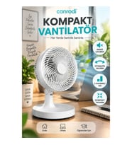 Kompakt Mini Masaüstü Vantilatör – Sessiz, Otomatik Salınımlı 2 Kademeli