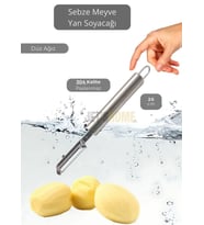 Sebze Soyacağı Paslanmaz Yan Soyacak Çelik Meyve Soyacağı Düz Ağız 20 cm