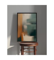 Tablo  Ahşap Çerçeveli Tablo  Çerçeveli Poster  Renkli Modern, Minimalist, Soyut Tablo (Karışık)