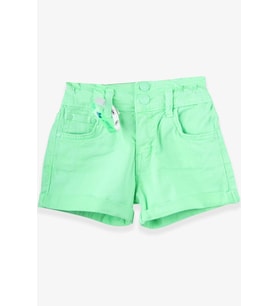 Breeze Kız Çocuk Gabardin Şort Bileklikli 3-8 Yaş, Neon Yeşil