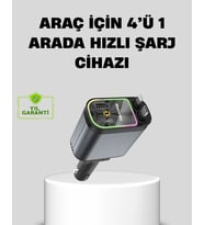 Araç Şarj 66W 4 Portlu Hızlı Şarj Led Işıklı