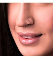 Chavin Çelik Siyah Deliksiz Halka Burun Hızma Geçirme Piercing ev26sy