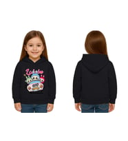 Unisex Labubu Baskılı Çocuk Swaetshirt Kapüşonlu 3 İplik Şardonlu (Siyah)