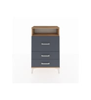 Arges Komodin Tek Raflı 3 Çekmeceli 60x30x96 Çam-Antrasit