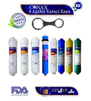 Conax Tüm Kapalı Kasalar için 8 Aşamalı, Nsf Onaylı, İnline Filtre Seti,80 GPD Membran