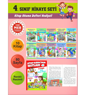 4.Sınıflar İçin Okumayı Sevdiren 10 lu Hikaye Seti 3 (Kitap Okuma Defteri Hediyeli)