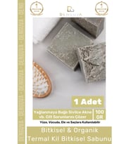 Lüks %100 Doğal Güzel Kokulu El Yüz Saç Vücut Cilt Orijinal Bitkisel Termal Kil Sabunu 100G - 1 Adet