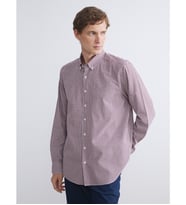 LCWAIKIKI Classic Bordo Regular Fit Uzun Kollu Ekose Poplin Erkek Gömlek