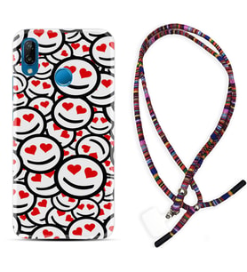 Huawei P20 Lite Mate 10 20 Lite Pro P40 Lite KılıfBoyun Asklı Rasta Silikon Gülen Surat 1774