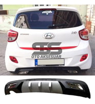 Hyundai i10 Difüzör Arka Tampon Eki 2 Egzoz Çıkışlı Gri