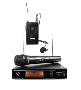 Lastvoice LM-202EY Çiftli Telsiz Kablosuz EL ve Yaka Mikrofonu