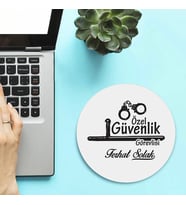 İsimli Güvenlik Görevlisi Temalı Yuvarlak Mousepad