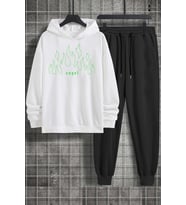 Unisex Green Angel Baskılı Eşofman Takımı (A.Beyaz)
