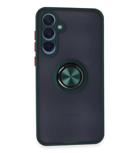 Galaxy A35 5G Kılıf Montreal Yüzüklü Silikon Kapak - Yeşil