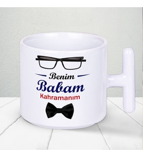 Benim Babam Kahramanım Baskılı Babalar Gününe Özel Hediyelik T Kupa Bardak