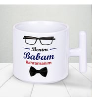 Benim Babam Kahramanım Baskılı Babalar Gününe Özel Hediyelik T Kupa Bardak