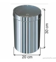 Garanti Metal 1321 Dokunmatik İtme Kapaklı Çöp Kovası (12 Litre)