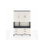 Arges Gardrop 6 Raflı 6 Çekmeceli 3 Kapaklı 132x30x195 Antrasit-Aytaşı