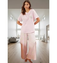 İlkbahar Sonbahar Homewear %100 Pamuk Çiçekli Pijama Takımı Modern Stil Kaliteli İşçilik