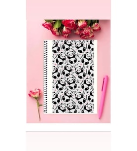 Panda Defter 1 Adet Özel Tasarım A4 Boyutu Telli Çizgili Defter 21*29 Cm