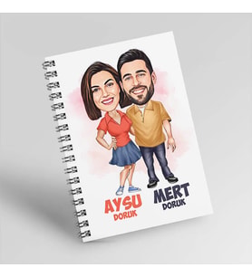 Her Zaman Yanındayım Sevgilim Karikatürlü Defter
