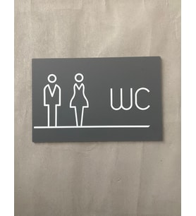 Mat Antrasit Lux WC Yönlendirme Levhası